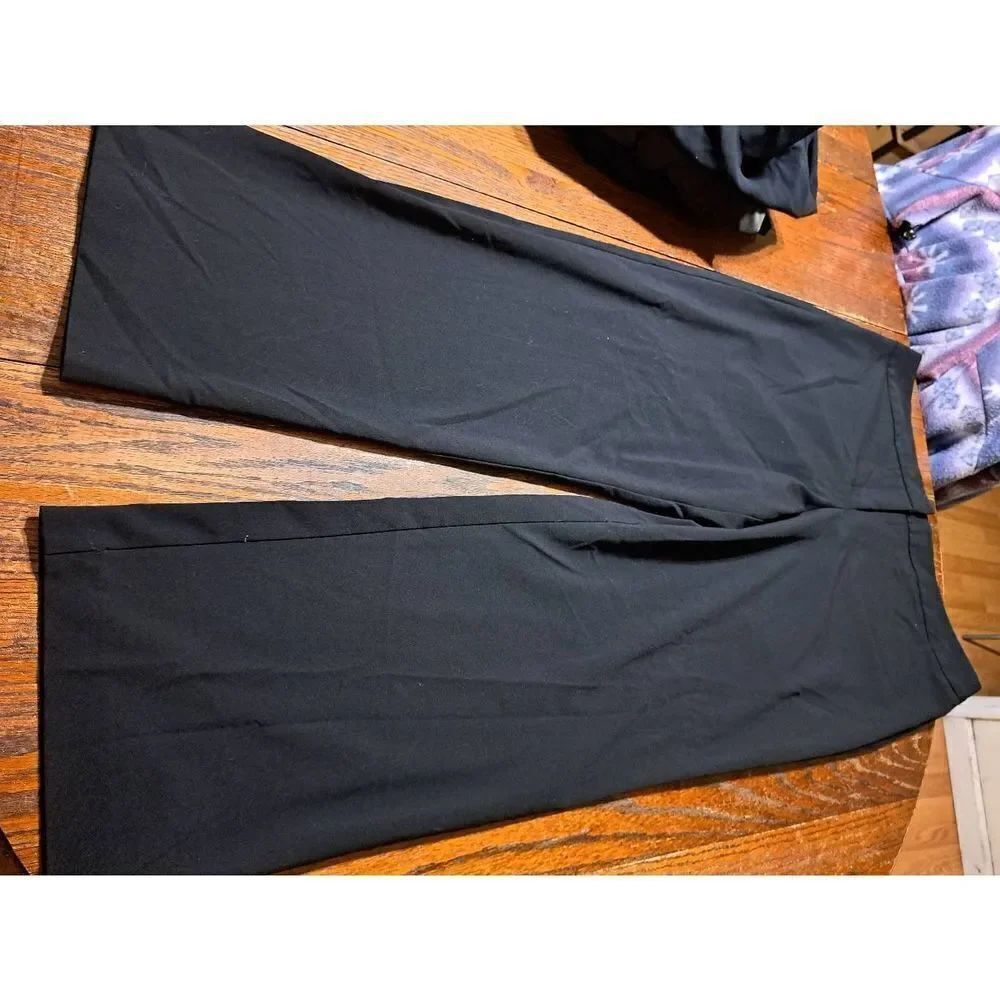 18W George Woman Black Flat Front Pleated Leg Dress Pants